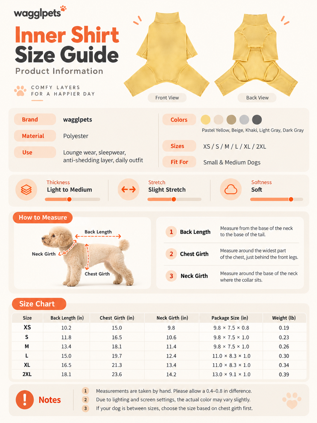 WAGGL Pets Daydream Dog Base Layer Onesie