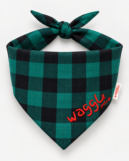 WAGGL Pets Buffalo Plaid Dog Bandana