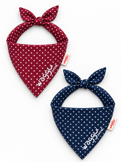 WAGGL Pets Dottie Days Tie-Strap Dog Bandana