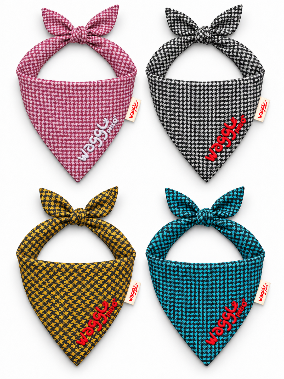 WAGGL Pets Dapper Hound Tie-Strap Dog Bandana