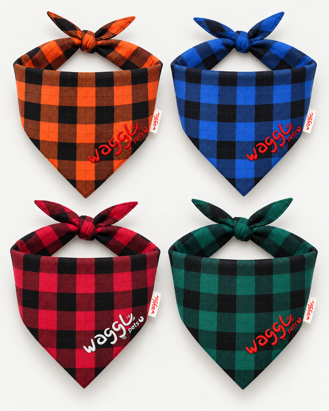 WAGGL Pets Buffalo Plaid Dog Bandana