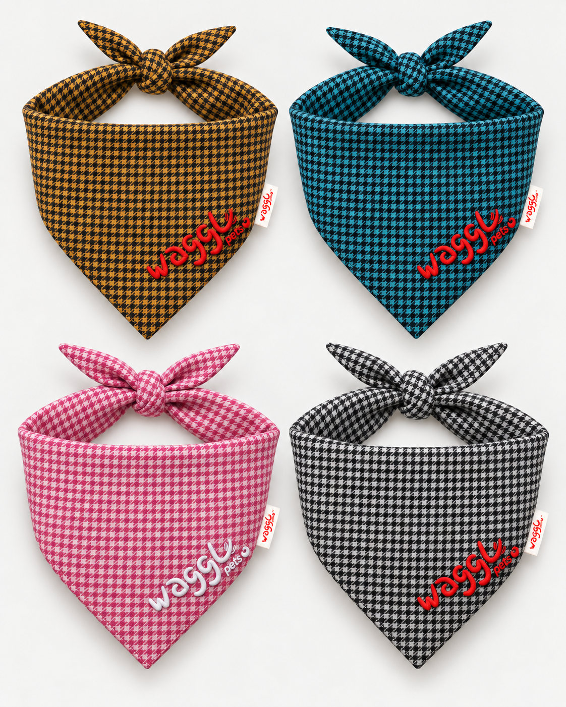 WAGGL Pets Dapper Days Houndstooth Dog Bandana