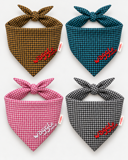 WAGGL Pets Dapper Days Houndstooth Dog Bandana