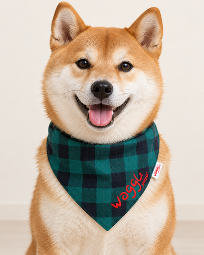 WAGGL Pets Buffalo Plaid Dog Bandana