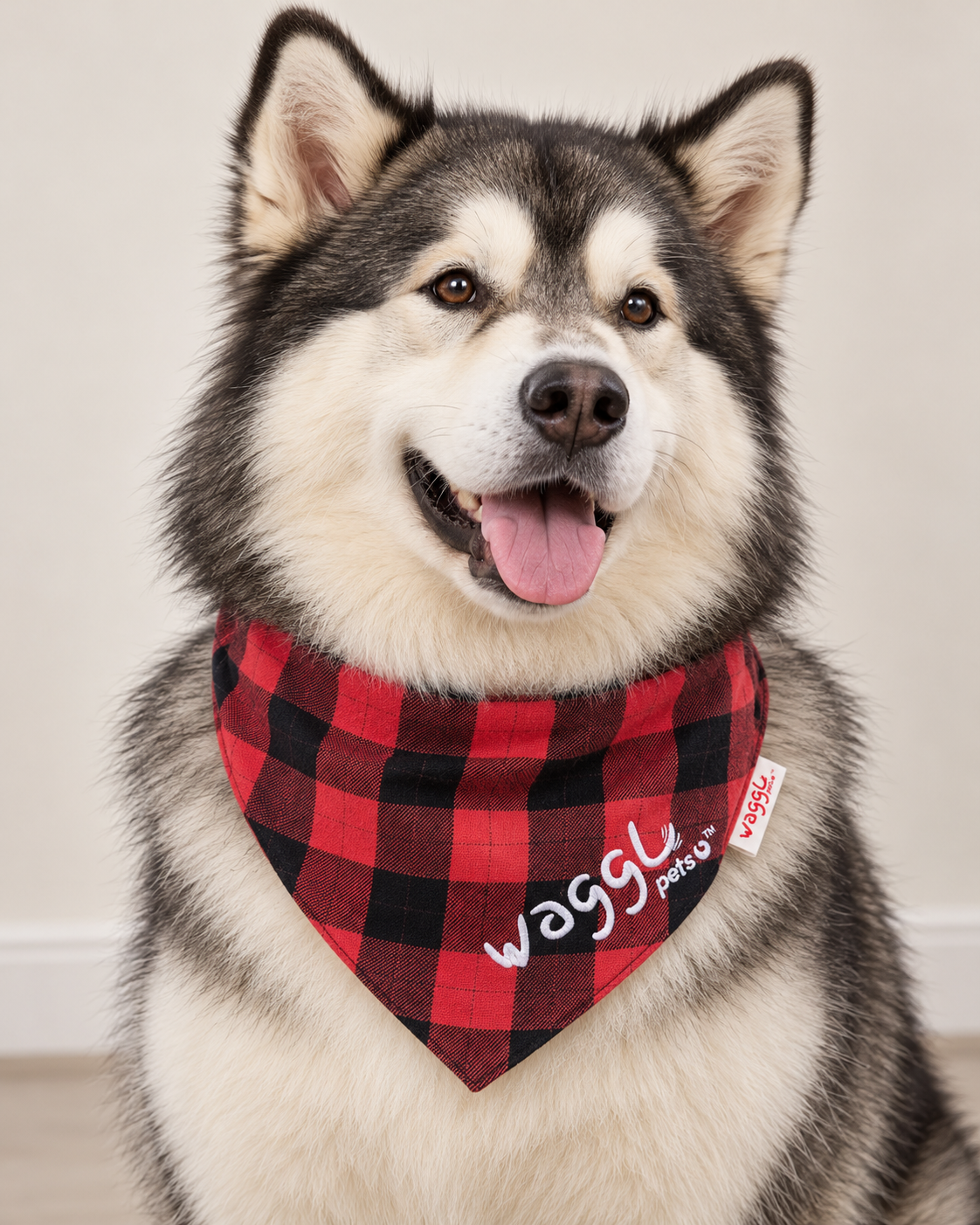 WAGGL Pets Buffalo Plaid Dog Bandana