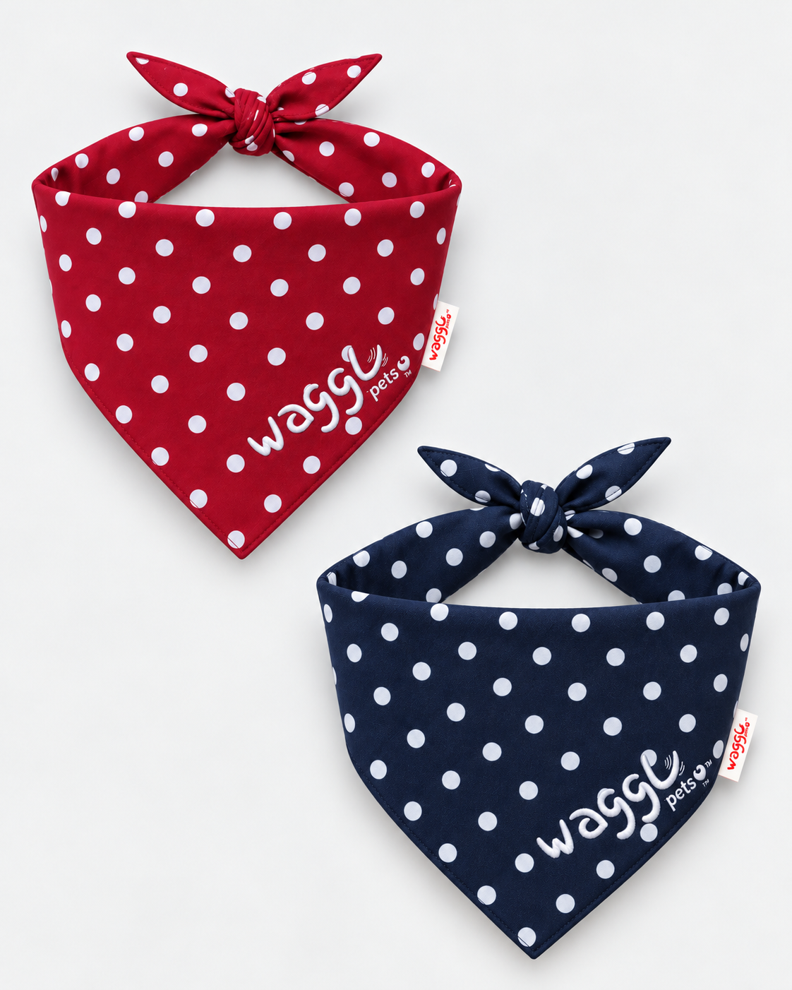 WAGGL Pets Dot & Dash Polka Dot Dog Bandana
