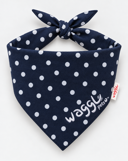 WAGGL Pets Dot & Dash Polka Dot Dog Bandana