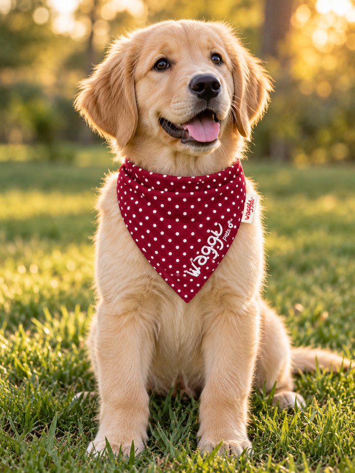 WAGGL Pets Dottie Days Tie-Strap Dog Bandana