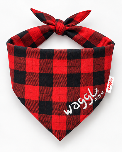 WAGGL Pets Buffalo Plaid Dog Bandana