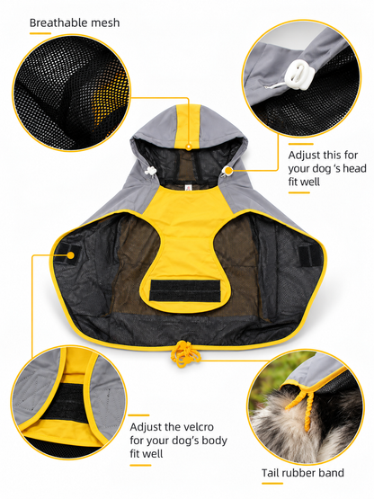 Veste imperméable à capuche pour chien Puddle Parade de WAGGL Pets