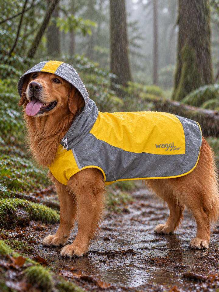WAGGL Pets Puddle Parade Hooded Waterproof Dog Jacket