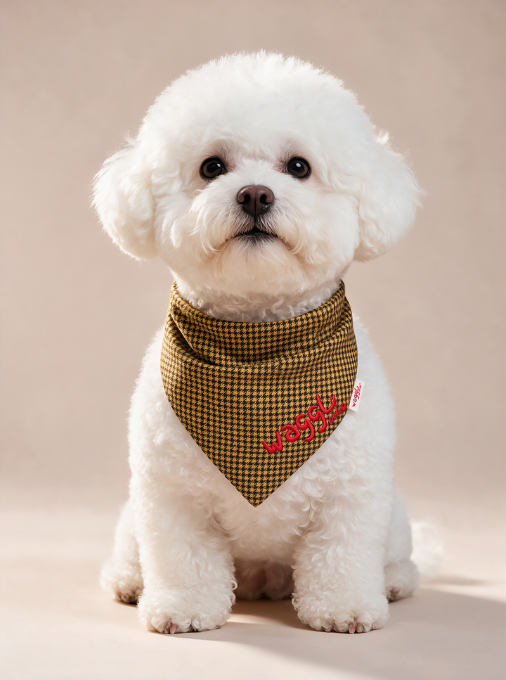 WAGGL Pets Dapper Days Houndstooth Dog Bandana